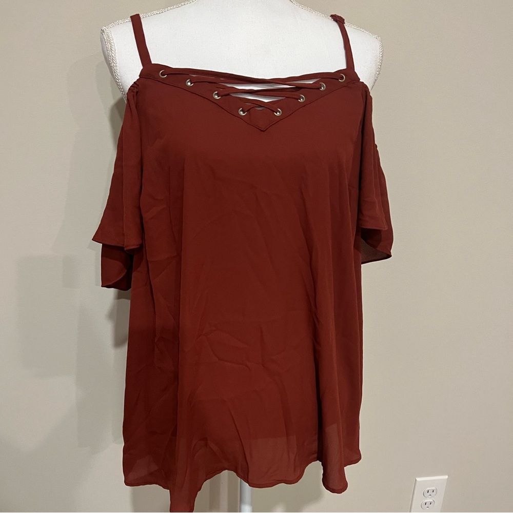 Torrid open shoulder top